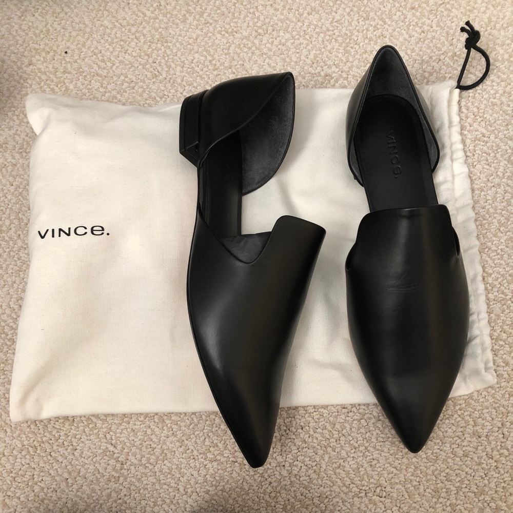 VINCE Women's Damris Calf Leather d'Orsay Flats